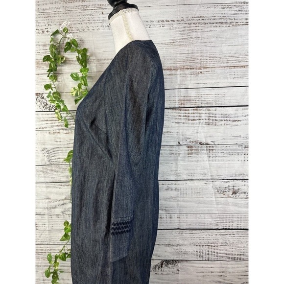 Boden Denim Jean Dress size 4 Embroidery A Line Above Knee Casual Boho Beach - Picture 11 of 14